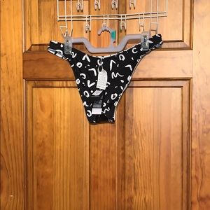 Nwt volcom black and white high cut bikini bottoms
